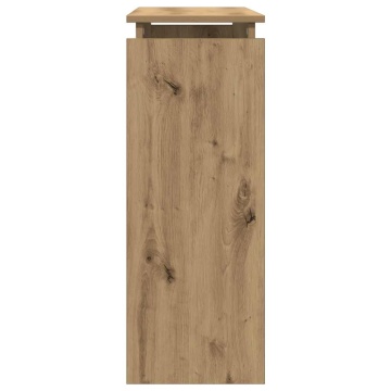 Măsuță consolă, stejar artizanal, 80x30x80 cm, lemn prelucrat - Img 8