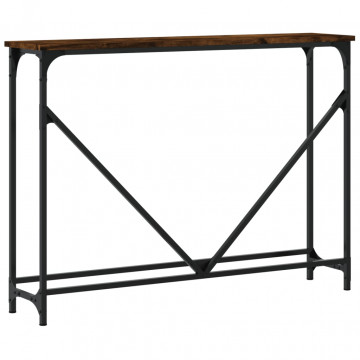 Măsuță consolă, stejar fumuriu, 102x22,5x75 cm, lemn prelucrat - Img 5