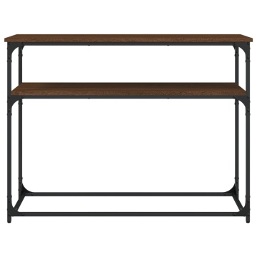 Măsuță consolă, stejar maro, 100x35,5x75 cm, lemn prelucrat - Img 4