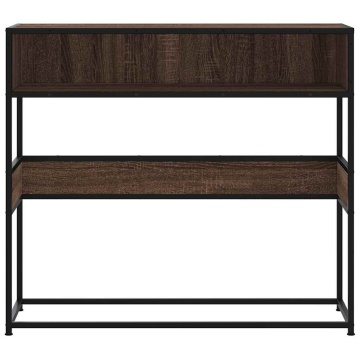 Măsuță consolă, stejar maro, 90x35x80 cm, lemn prelucrat - Img 4