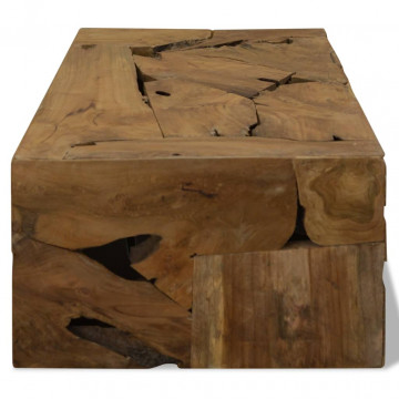 Măsuță de cafea, 90 x 50 x 30 cm, lemn de tec natural, maro - Img 7