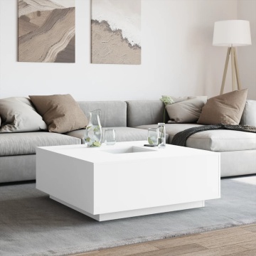 Măsuță de cafea alb 100x100x40 cm lemn prelucrat - Img 3