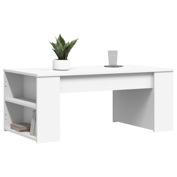 Măsuță de cafea, alb, 102x55x42 cm, lemn prelucrat - Img 3