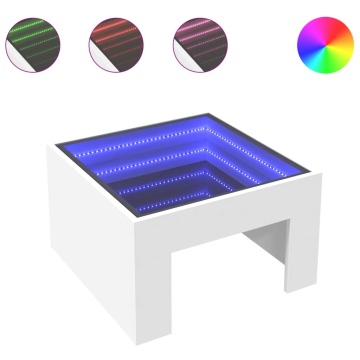 Măsuță de cafea cu LED infinity, alb, 50x50x30 cm - Img 2