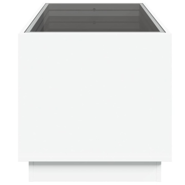Măsuță de cafea cu LED infinity, alb, 70x50x50 cm - Img 6
