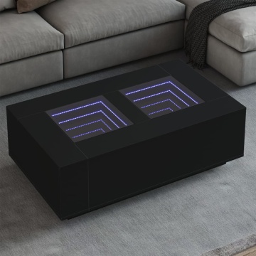 Măsuță de cafea cu LED infinity, negru, 116x69x40 cm - Img 1
