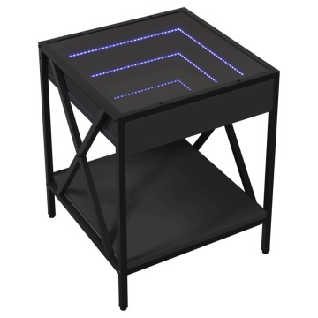 Măsuță de cafea cu LED infinity, negru, 40x40x49 cm - Img 3