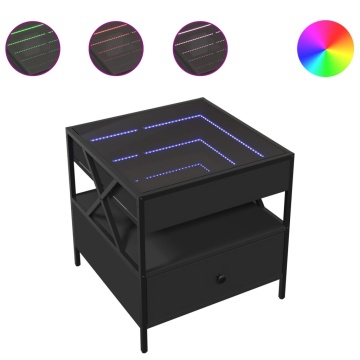 Măsuță de cafea cu LED infinity, negru, 50x50x51 cm - Img 2