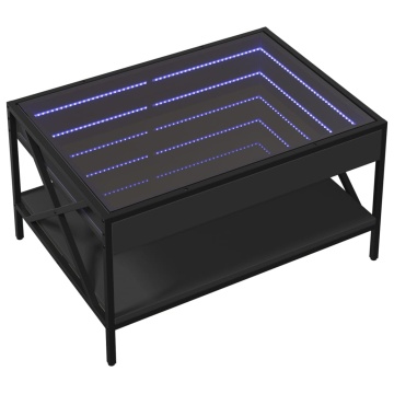 Măsuță de cafea cu LED infinity, negru, 70x50x38 cm - Img 3