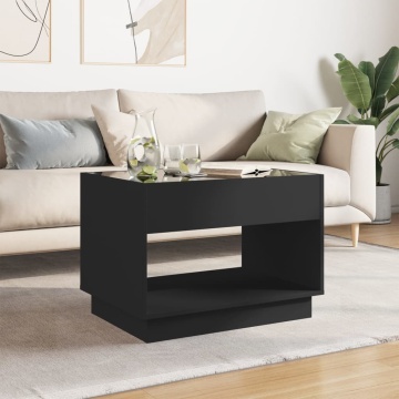 Măsuță de cafea cu LED infinity, negru, 70x50x50 cm - Img 3