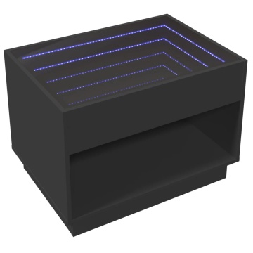 Măsuță de cafea cu LED infinity, negru, 70x50x50 cm - Img 8
