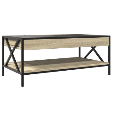 Măsuță de cafea cu LED infinity, stejar sonoma, 90x50x38 cm - Img 7