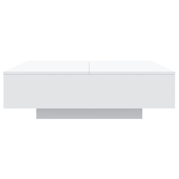 Măsuță de cafea cu lumini LED, alb, 100x100x31 cm - Img 6