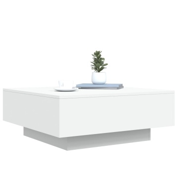 Măsuță de cafea cu lumini LED, alb, 80x80x31 cm - Img 5