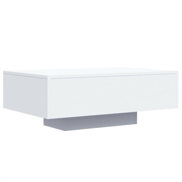 Măsuță de cafea cu lumini LED, alb, 85x55x31 cm - Img 3