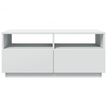 Măsuță de cafea cu lumini LED, alb, 90x49x40 cm - Img 6