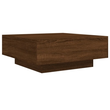 Măsuță de cafea cu lumini LED, stejar maro, 80x80x31 cm - Img 3