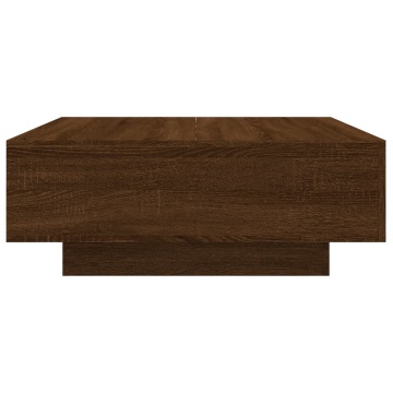 Măsuță de cafea cu lumini LED, stejar maro, 80x80x31 cm - Img 6