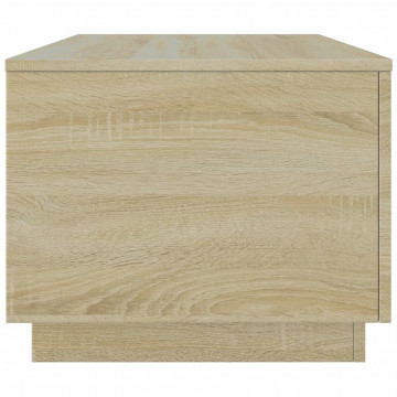 Măsuță de cafea cu lumini LED, stejar sonoma, 90x50x40 cm - Img 7