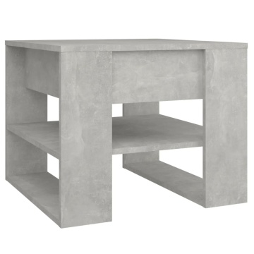 Măsuță de cafea, gri beton, 55,5x55x45 cm, lemn prelucrat - Img 2
