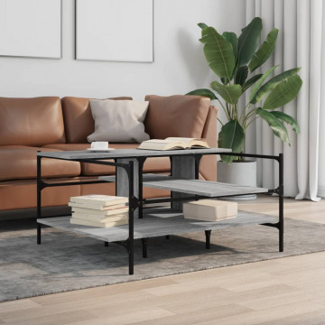 Măsuță de cafea gri sonoma 100x100x48,5 cm lemn prelucrat - Img 3