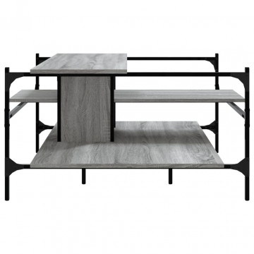 Măsuță de cafea gri sonoma 100x100x48,5 cm lemn prelucrat - Img 5