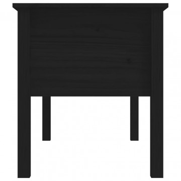 Măsuță de cafea, negru, 102x49x55 cm, lemn masiv de pin - Img 6