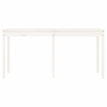 Măsuță de grădină, alb, 159,5x82,5x76 cm, lemn masiv de pin - Img 8
