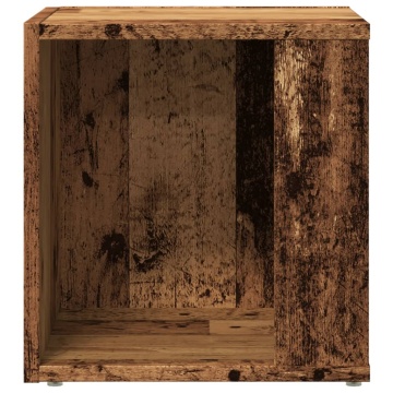 Măsuță laterală, lemn vechi, 33x33x34 cm, lemn prelucrat - Img 8
