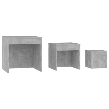 Măsuțe suprapuse, 3 buc., gri beton, PAL - Img 8