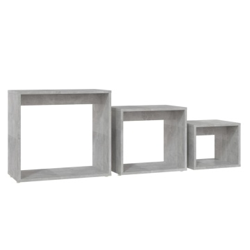 Măsuțe suprapuse, 3 buc., gri beton, PAL - Img 8