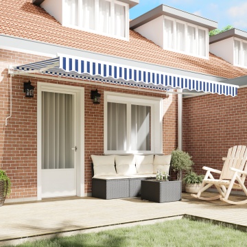 Material de schimb pentru marchiza de 4x2 m Albastru și Alb - Img 3