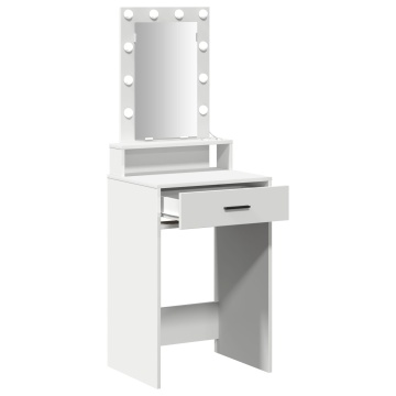 Mesa de toaletă cu lumini LED Alb 50x41x140 cm - Img 4