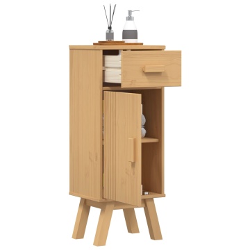 Mobilier de baie 35x30x90 cm din lemn masiv de pin - Img 3
