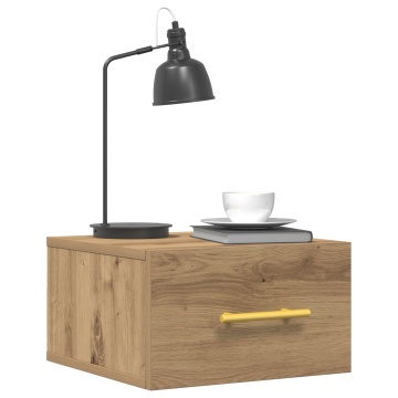Nightstands 2 buc Wall-Mounted Stejar Artisan 35x35x20 cm - Img 3