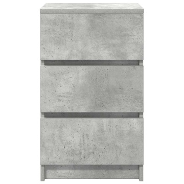 Noptiera cu 3 sertare gri beton 39x35x65 cm - Img 5