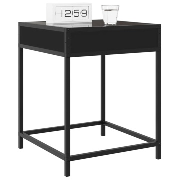 Noptieră cu LED infinity, negru, 40x40x51 cm - Img 8