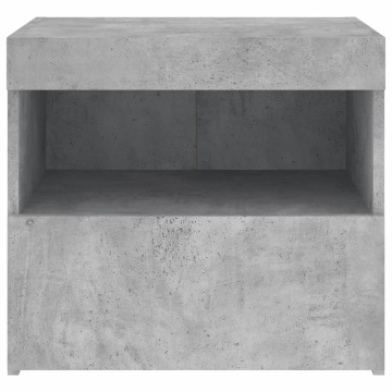 Noptieră cu lumini LED, gri beton, 50x40x45 cm - Img 7