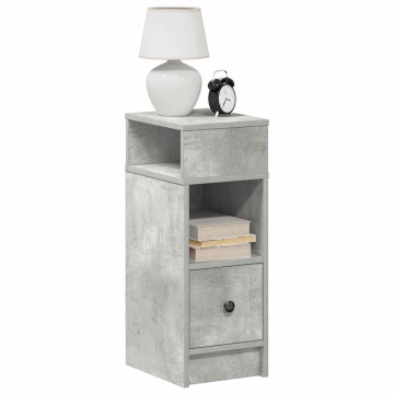 Noptiera cu sertar gri beton 25x31x66 cm - Img 1