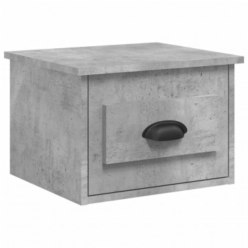 Noptieră de perete, gri beton, 41,5x36x28 cm - Img 2