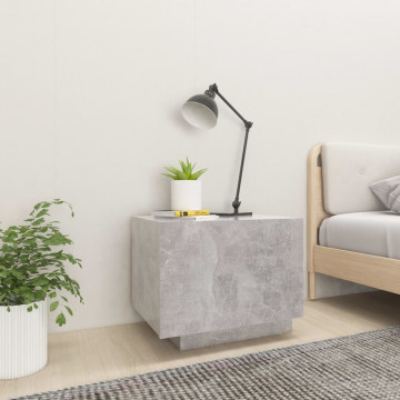 Noptieră, gri beton, 100x35x40 cm, lemn prelucrat - Img 3