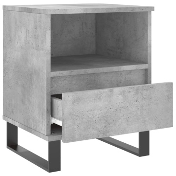 Noptieră, gri beton, 40x35x50 cm, lemn compozit - Img 5