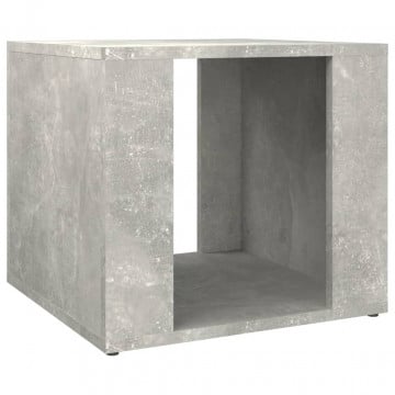 Noptieră, gri beton, 41x40x36 cm, lemn compozit - Img 2