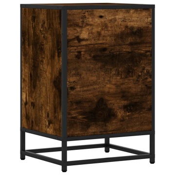 Noptiera stejar afumat 40x34,5x60 cm lemn prelucrat si metal - Img 6