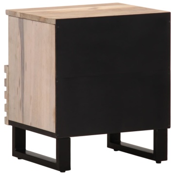 Noptiere, 2 buc., 40x33x46 cm, lemn masiv mango albit - Img 5