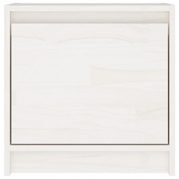 Noptiere, 2 buc., alb, 40x30,5x40 cm, lemn masiv de pin - Img 5