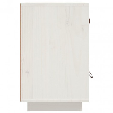 Noptiere, 2 buc., alb, 40x34x55 cm, lemn masiv de pin - Img 7