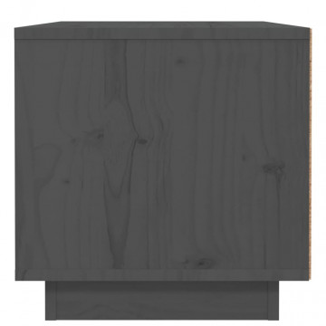 Noptiere, 2 buc., gri, 40x34x35 cm, lemn masiv de pin - Img 6