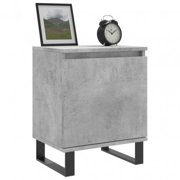 Noptiere, 2 buc., gri beton, 40x30x50 cm, lemn compozit - Img 3