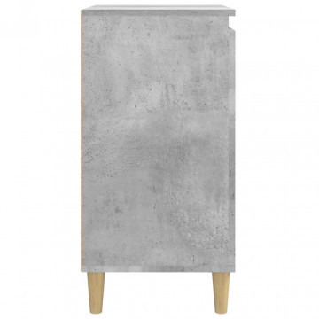 Noptiere, 2 buc., gri beton, 40x35x70 cm, lemn prelucrat - Img 6